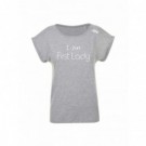 Tee-shirt I'M FIRST LADY Silver Grey