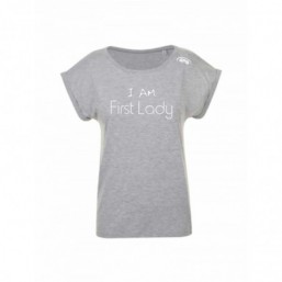 Tee-shirt I'M FIRST LADY Silver Grey