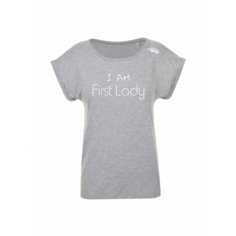 Tee-shirt I'M FIRST LADY Gris clair