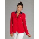 Naska Lady - Veste de concours équestre - Modèle femme - couleur Rouge à col Marine