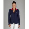 Naska Lady - Veste de concours équestre - Modèle femme - couleur Marine à col rouge