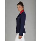 Naska Lady - Veste de concours équestre - Modèle femme - couleur Marine à col rouge