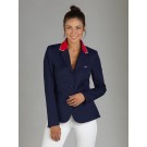 Naska Lady - Veste de concours équestre - Modèle femme - couleur Marine à col rouge